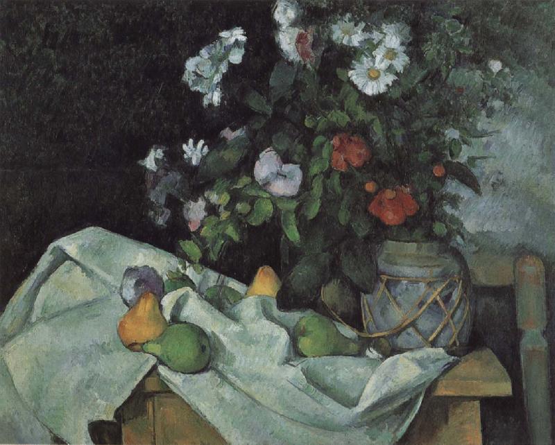 Paul Cezanne Still Life with Flowers and Fruit oil painting picture